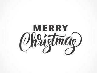 Merry christmas typography with brush lettering