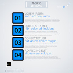 Modern menu template. Futuristic techno business style. Useful for annual reports, presentations and advertising.