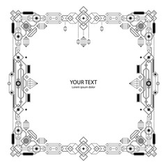 Geometric border template on white background.