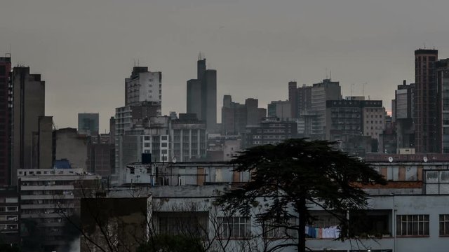 Time lapse Johannesburg Skyline close up
