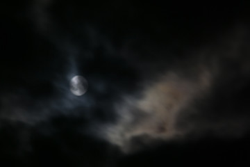 Obraz premium Defocused Night Sky and Moon