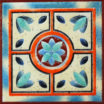 Background and texture ceramic tile, flower pattern