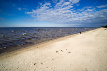 Fototapeta na wymiar Sandy coast, gulf of Riga, Baltic sea .