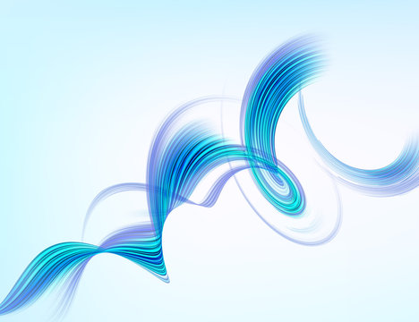 Vector Background. Abstract Blue Swirl, Isolated