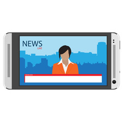 News app on smartphone