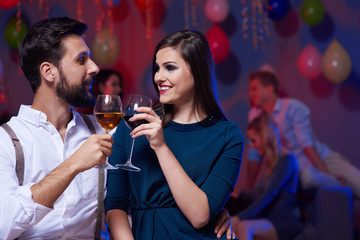 Couple having a toast for new beginning