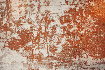 Rusted metal texture. Old metal. Corroded metal background. Rusted white painted metal wall. Rusty metal background with streaks of rust. Rust stains. The metal surface rusted spots. rust corrosion.