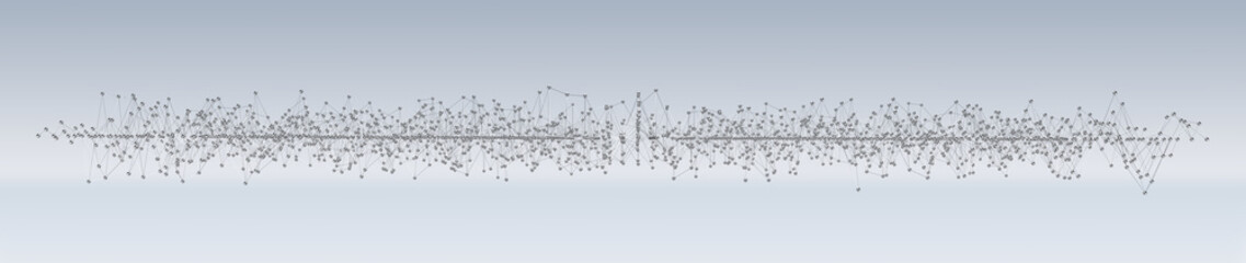 Abstract connection wave with dots and lines 3D rendering