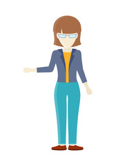 Cheerful Young Lady Waving Her Hand