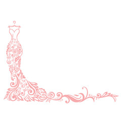 Dress Boutique Illustration Vector Logo Design Template