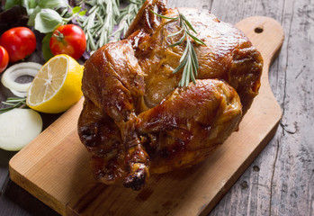 Whole roasted chicken