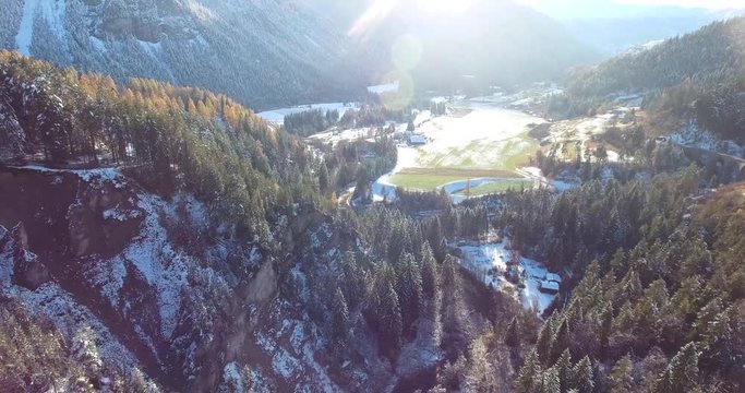 beautiful Viaduct in Switzerland, aerial view