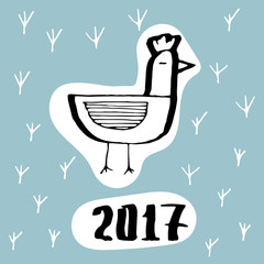 The symbol of the coming new year 2017 the rooster. The emblem of the Chinese new year animal cock