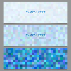 Blue square mosaic pattern banner background set