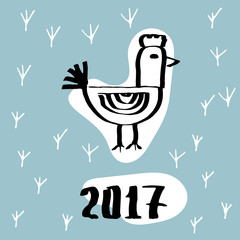 The symbol of the coming new year 2017 the rooster. The emblem of the Chinese new year animal cock