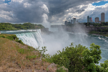  
Niagara falls, with clouds and mist