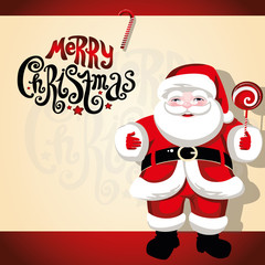 Merry Christmas. Santa Claus. Christmas background with candy.
