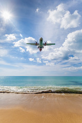Phuket, Thailand - November 25,  2016: plane landing