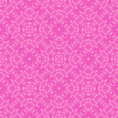Pink Ornamental Seamless Line Pattern. Endless Texture. Oriental Geometric Ornament