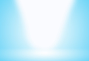 Fototapeta premium Light blue gradient abstract background. Empty room for display product.