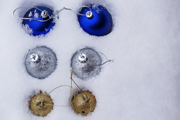 christmas decoration on snow