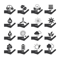 Fototapeta premium save energy icons