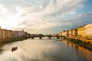 sunset view of Ponte Vecchio - obrazy, fototapety, plakaty