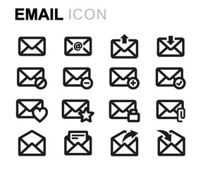 Vector line email icons set
