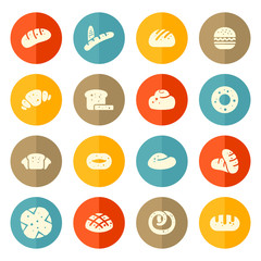 Various Bread Bakery Circle Fun Colorful Icon