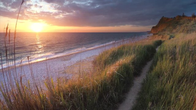 Beautiful seascape. 4K Nature video scene composition.