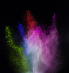 Launched colorful powder.