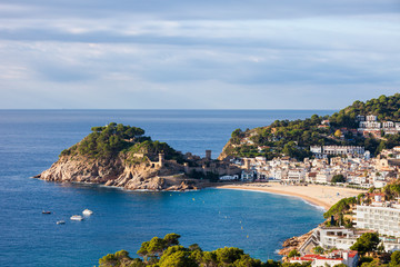 Fototapeta na wymiar Town of Tossa de Mar at Costa Brava in Spain