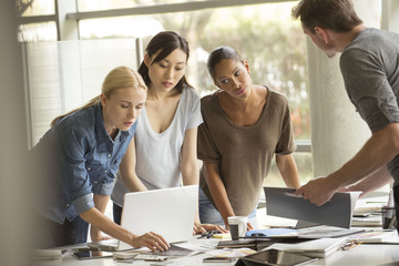 Project team collaborating on project