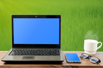 Fototapeta premium Working in rice field