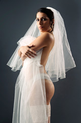 Bride in lingerie