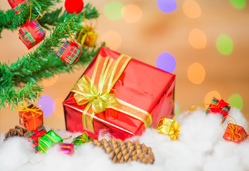 gift boxes on bokeh background