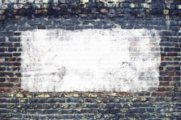 Urban Concrete Brick Wall With Painted Blank Banner Background