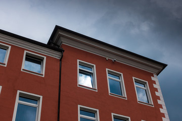 Fototapeta na wymiar The building against sky in city Minden, Germany