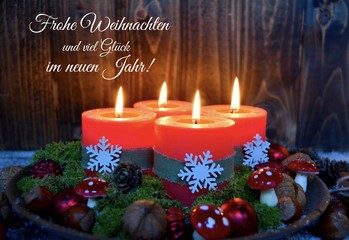 Frohe Weihnachten - Weihnachtsgrüße Adventskerzen