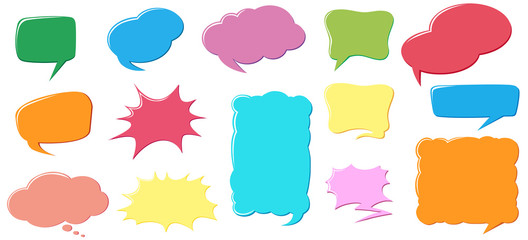 Different color and design of speech bubbles