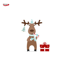 Dear. Merry Christmas postcard.