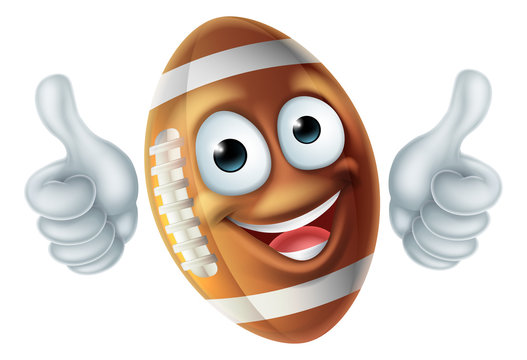 Cartoon American Football Ball Mascot