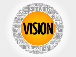 Vision word cloud collage, business concept background