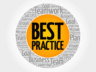 Best Practice word cloud collage, business concept background