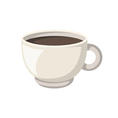 Vector cartoon isolated teacup with tea