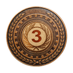 Bronze medal isolated on white .