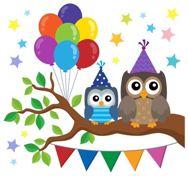 Party owls theme image 1