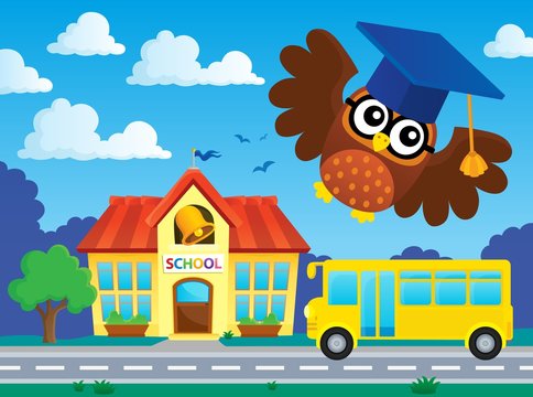 Stylized school owl theme image 2