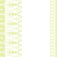 Endless line border frame abstract guilloche lace contour, white (transparent) background. Invitations, banknotes, diplomas, certificates, tickets and other papers security design. Vector illustration