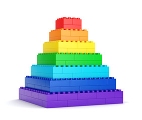 Rainbow toy block pyramid